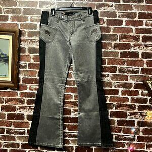 Parasuco Grey and Black Flare Leg Jeans - Size 31